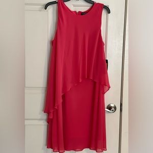 Lauren Ralph Lauren Pink Tiered Chiffon A Line Dress Size 14 NWT